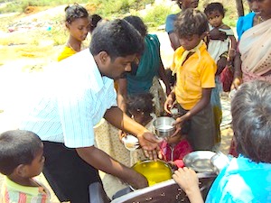 Feeding The Poor in slums
